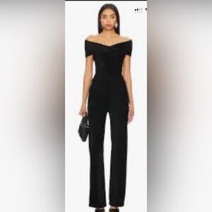 3x1 Black Velvet Jumpsuit with pockets Size Large NWT